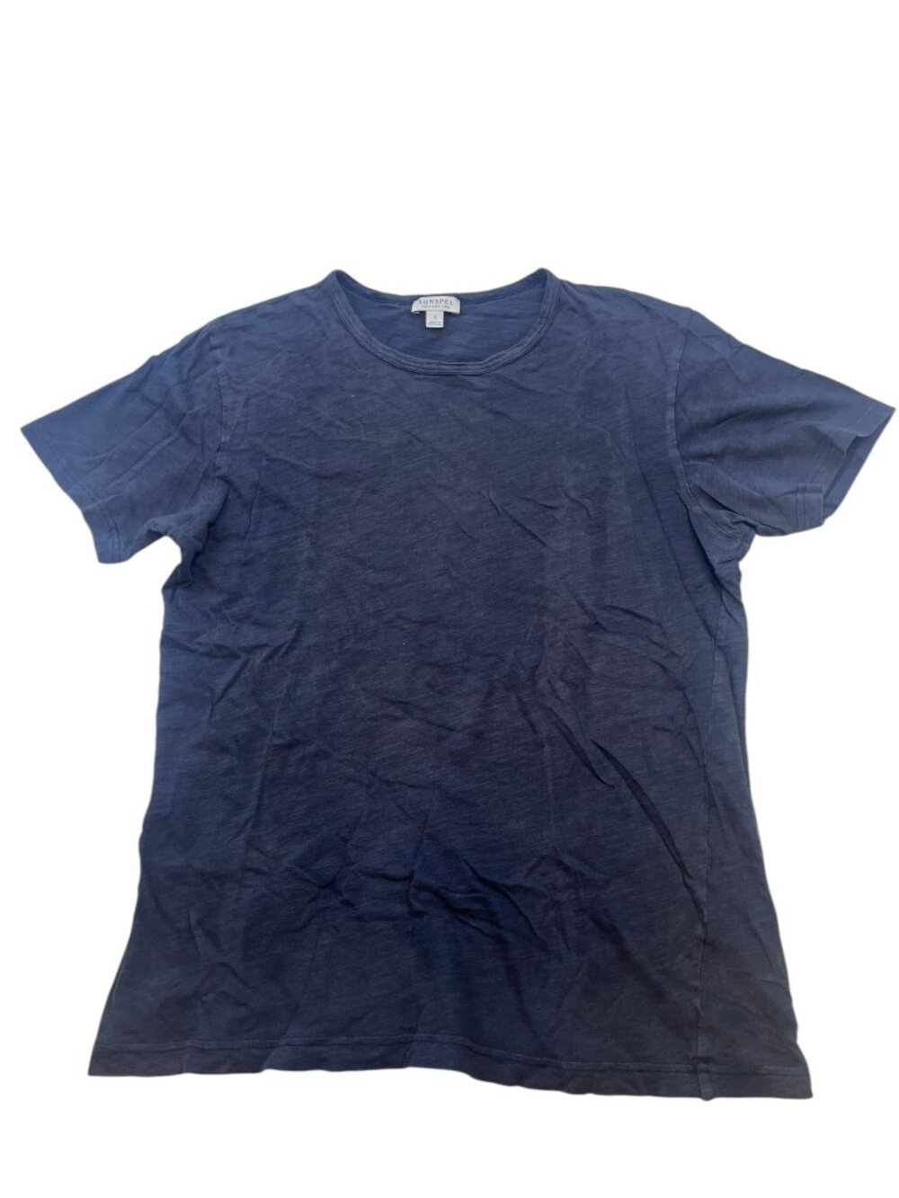 Sunspel England Navy Blue Cotton T-Shirt N138-18